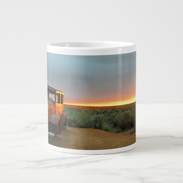 taza de la puesta del sol de la ruta 66 (Frente)