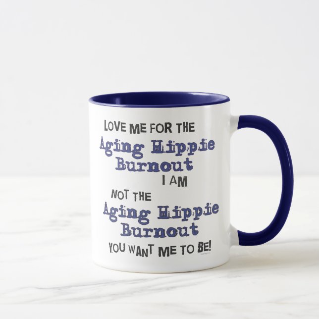 Taza de la quemadura del Hippie del envejecimiento (Derecha)