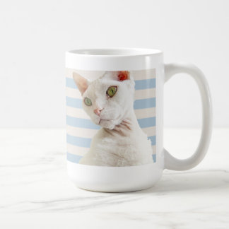 Taza de la raya azul de Casper