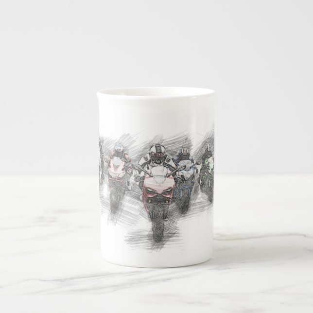 taza de la raza de la moto (Frente)