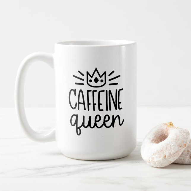Taza de la reina 15oz del cafeína (Con donut)