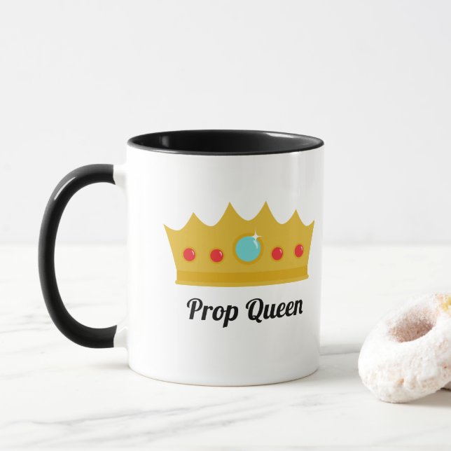 Taza de la reina del apoyo (corona del oro) (Con donut)
