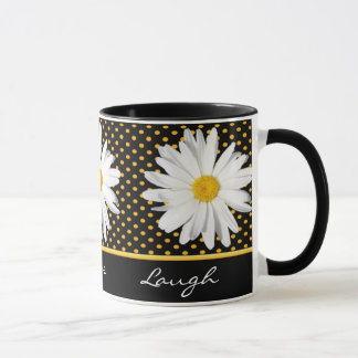Taza de la risa del lunar de la margarita de