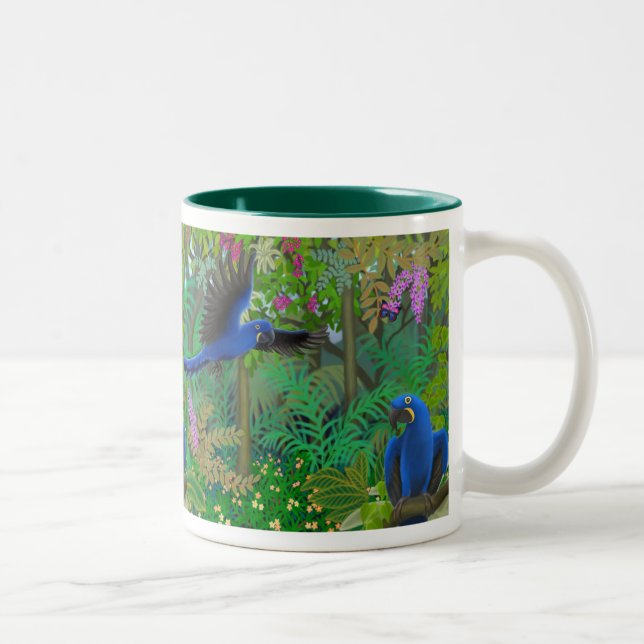 Taza de la selva del Macaw del jacinto (Derecha)