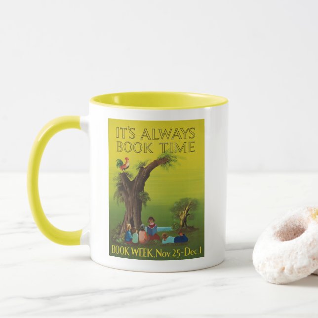 Taza de la semana del libro de 1956 niños (Con donut)
