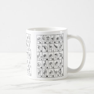Taza de la taza de café del alfabeto del lenguaje