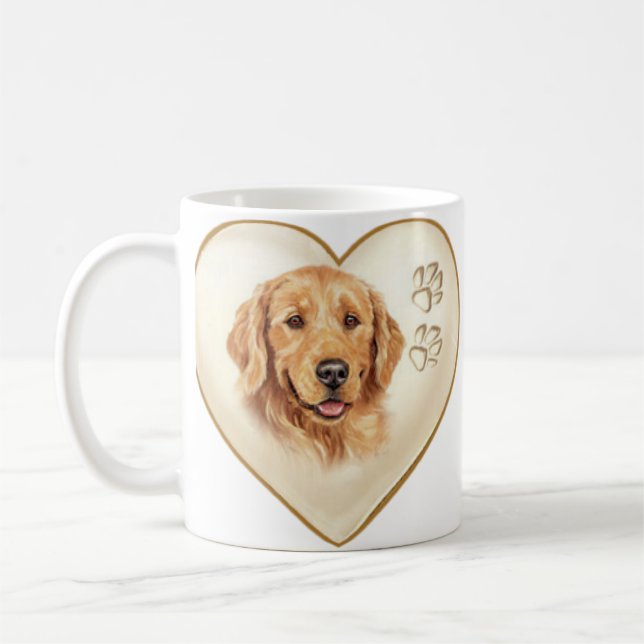 Taza de la taza de café del perro del golden (Izquierda)