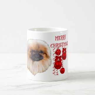 Taza de la taza de Coffe del navidad de Pekingese