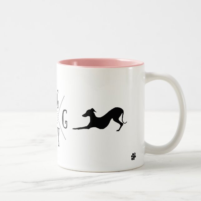 Taza de la taza del perro del galgo italiano (Derecha)