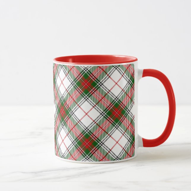 Taza ~ de la tela escocesa del navidad personalizado (Derecha)