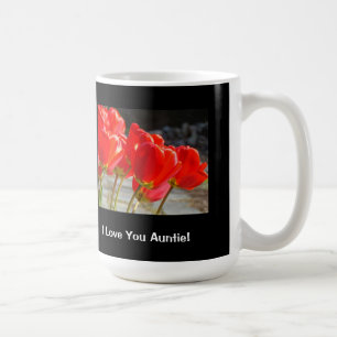 Taza de la tía ¡Te quiero tía! tazas Tulipanes roj