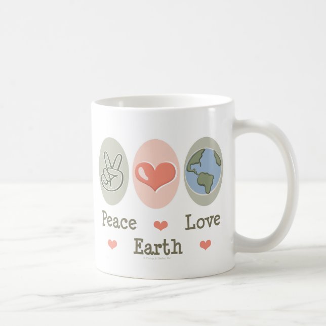 Taza de la tierra del amor de la paz (Derecha)