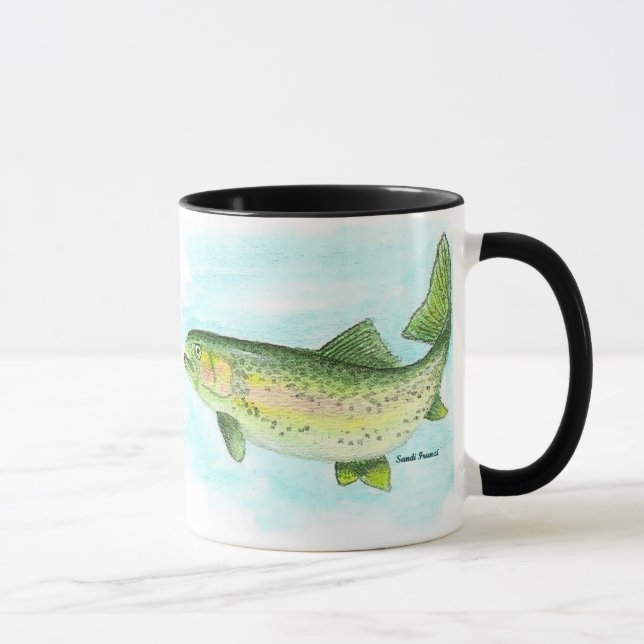 Taza de la trucha de la acuarela (Derecha)