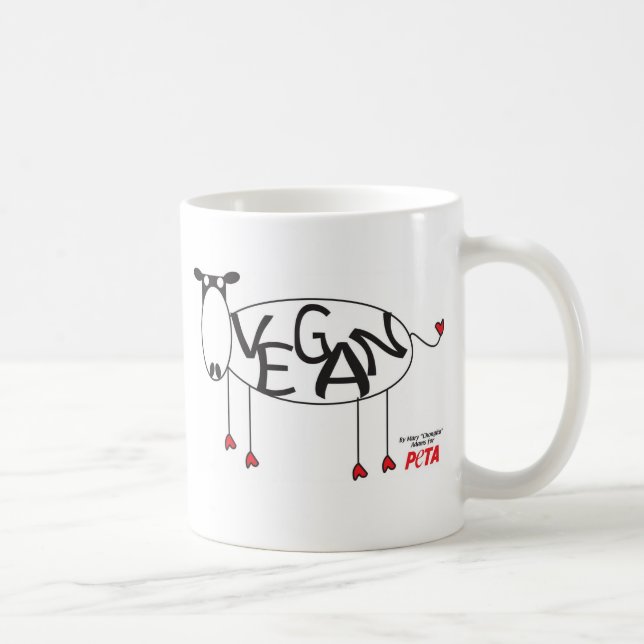Taza de la vaca del vegano (Derecha)