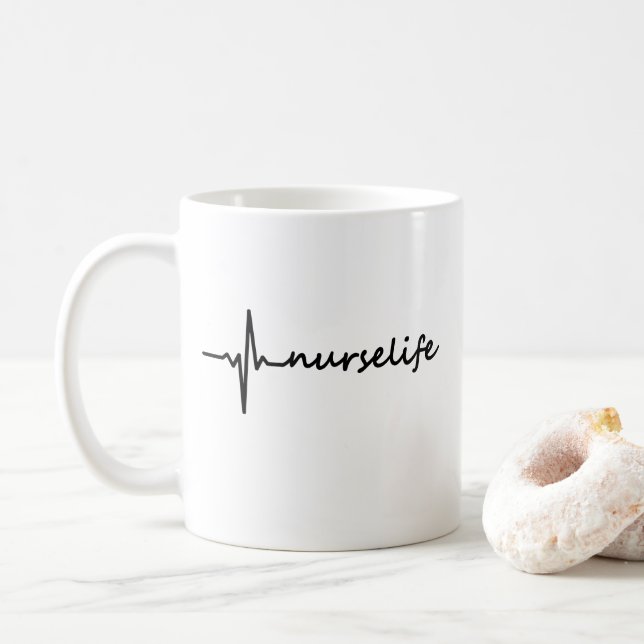 Taza de la vida EKG de la enfermera (Con donut)