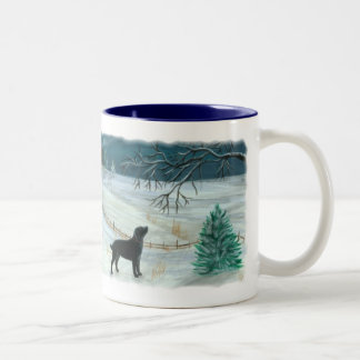 Taza de Labrador del invierno