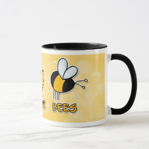 taza de las abejas del amor de la paz