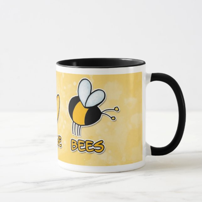 taza de las abejas del amor de la paz (Derecha)