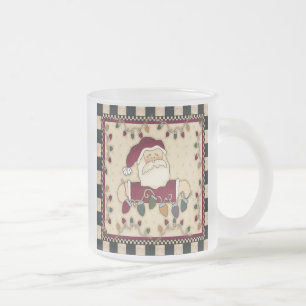 Taza de las bombillas de navidad de Santas