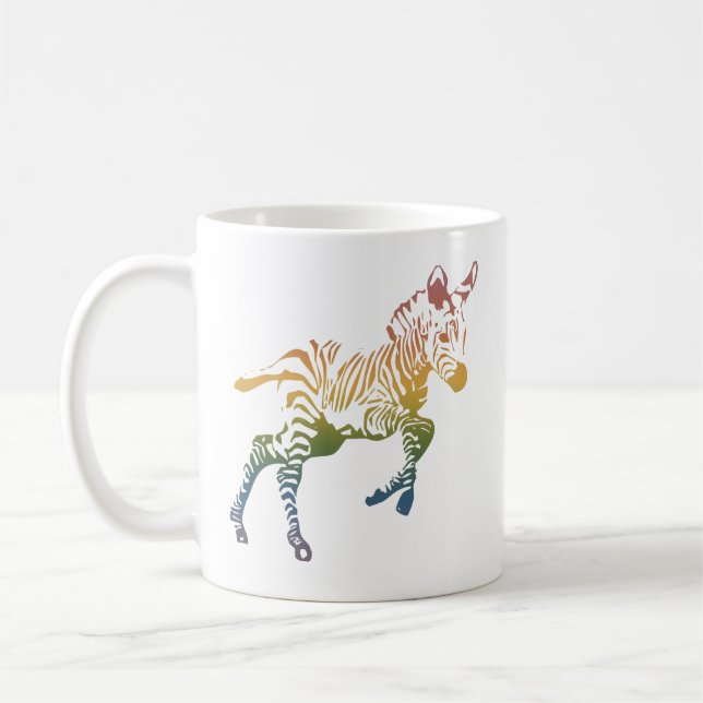 Taza de las cebras del arco iris del bebé (Izquierda)