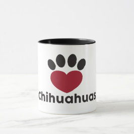 Taza de las chihuahuas del amor