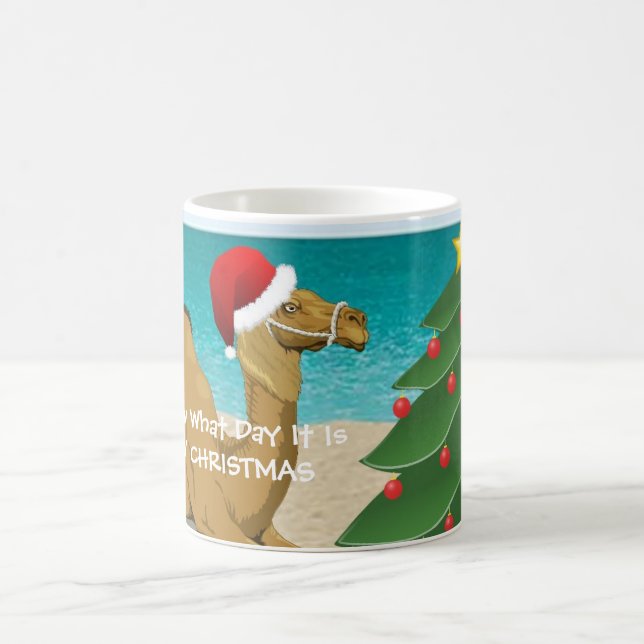 Taza de las Felices Navidad del camello del día de (Centro)