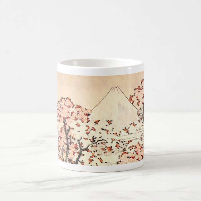 Taza de las flores de cerezo de Hokusai el monte (Centro)