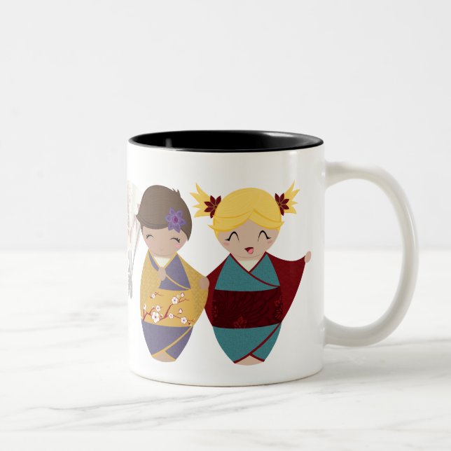 Taza de las hermanas de Kokeshi (Derecha)