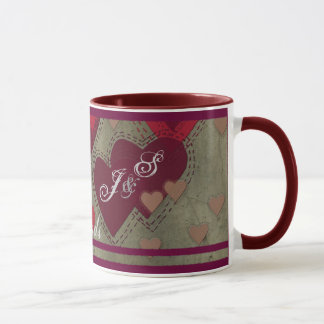 Taza de las iniciales del amor de los mejores