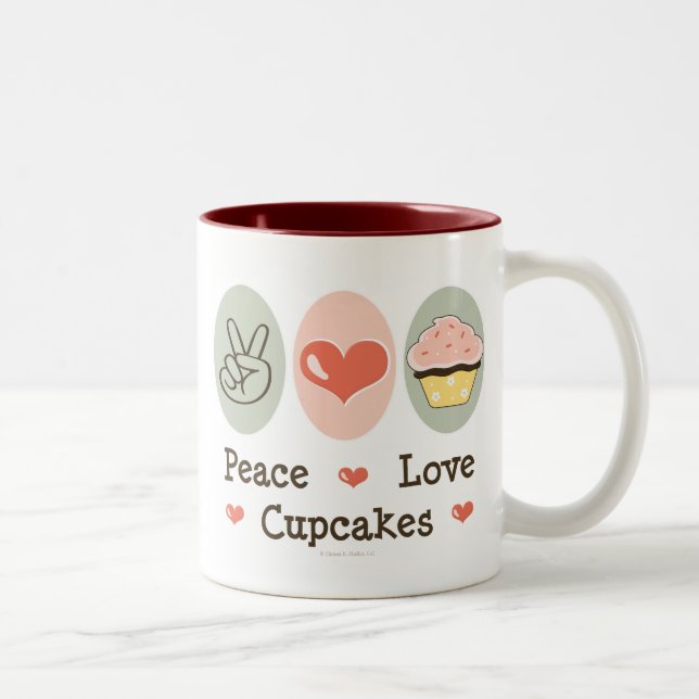 Taza de las magdalenas del amor de la paz (Derecha)