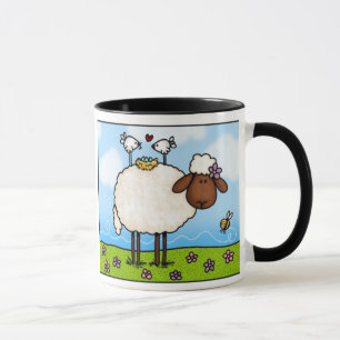 taza de las ovejas de la primavera