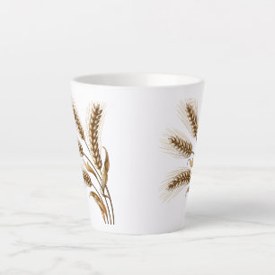 Taza de Latte con Espigas de Trigo – Taza de Café 