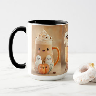 Taza de Latte de Calabaza Fantasma Adorable