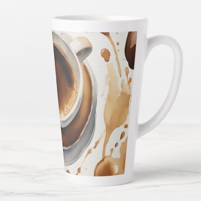 Taza de Latte desordenada de café (Derecha)