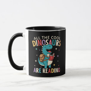 Taza de lectura linda T-Rex Todo el arte genial de