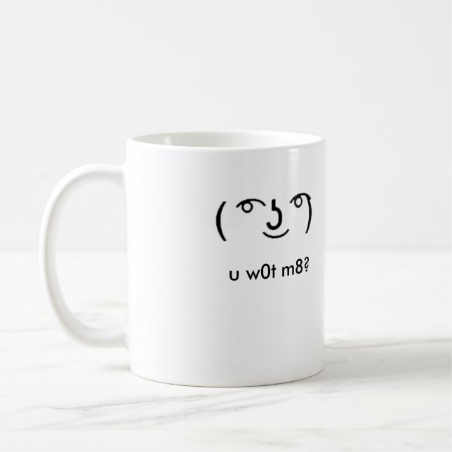 Taza de Lenny "u w0t m8" (Izquierda)