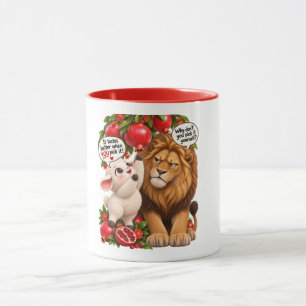 Taza de león y cordero lindo