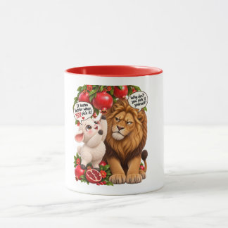 Taza de león y cordero lindo