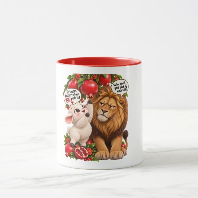 Taza de león y cordero lindo (Centro)