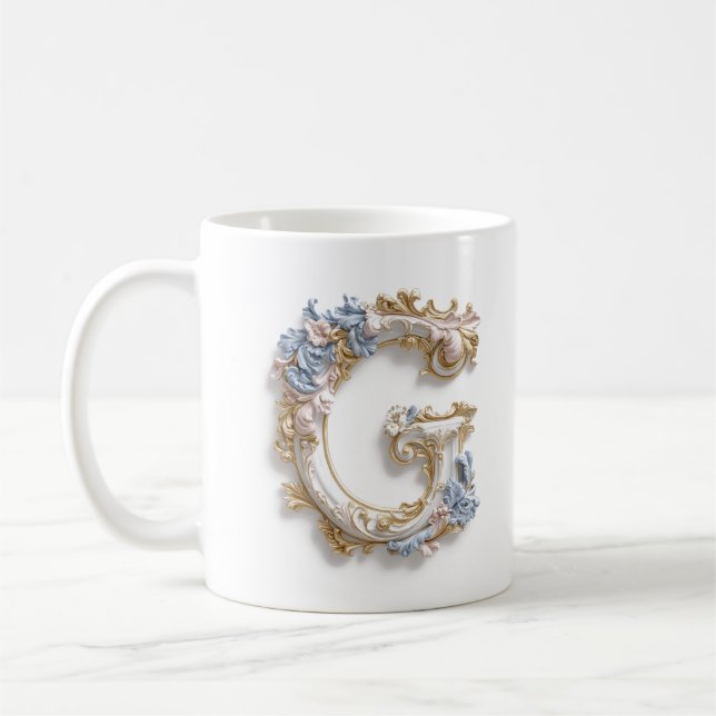 Taza de letra 'D' barroca para una princesa del ca (Izquierda)