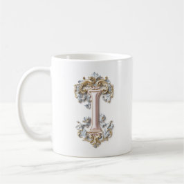 Taza de letra 'I' barroca para una princesa del ca
