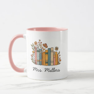Taza de Libros de Flores Personalizados, taza de c