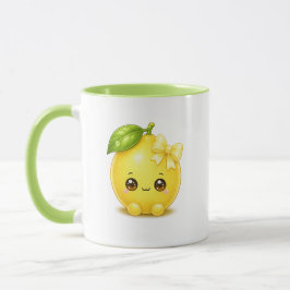 Taza de limón Kawaii adorable