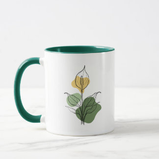 Taza de línea artística de lirio de la paz