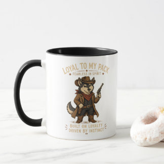Taza de lobo vaquero leal a mi manada | Espíritu o