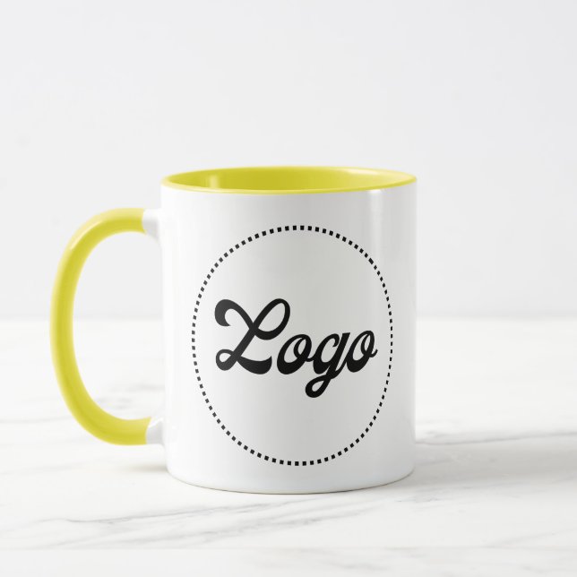 Taza de logo de combo amarillo promocional persona (Izquierda)
