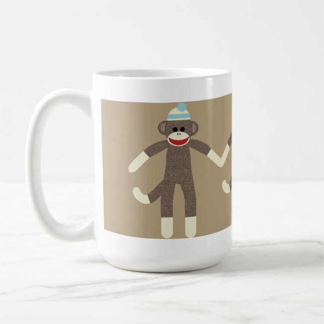 Taza de los amigos del mono del calcetín del (Izquierda)