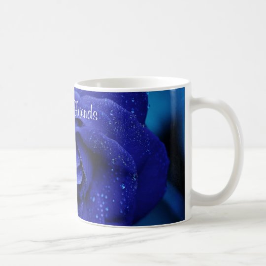 Taza de los amigos, taza color de rosa azul del