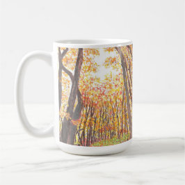 Taza de los árboles de la caída de la acuarela