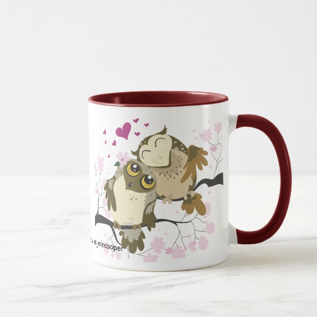 Taza de los búhos del pájaro del amor (Derecha)